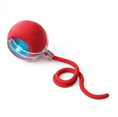Smart Interactive Cat Toy Ball with Tail – USB Rechargeable, Motion Sensor, LED Light, and Dual Play Modes
