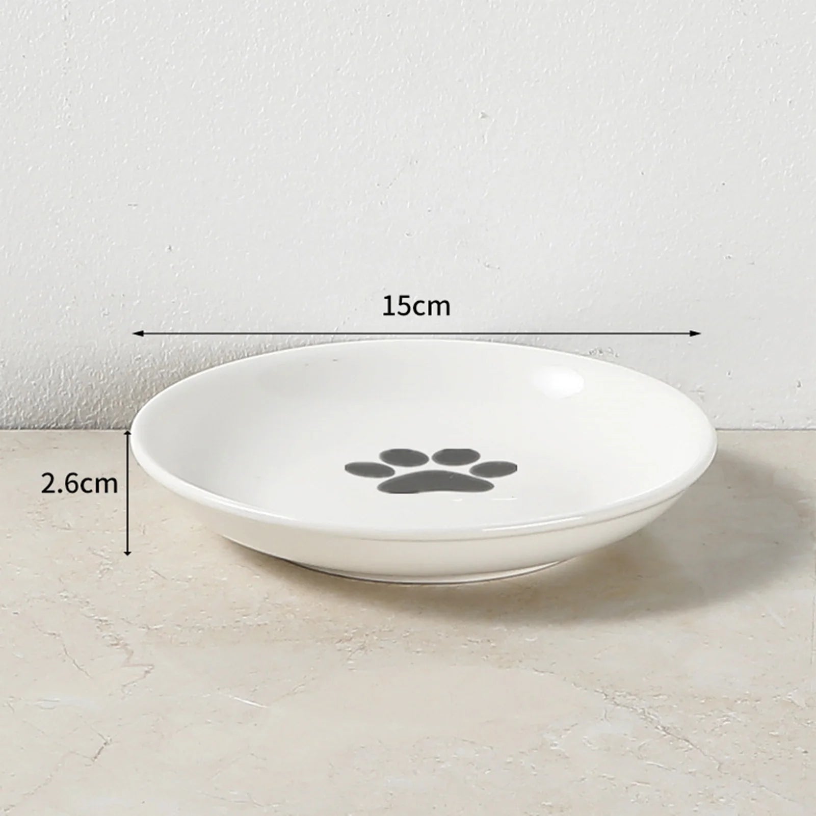 1Pcs Ceramic Cat Food Bowl Wide Safe Pets Water Food Bowls Non Slip Shallow Dish for Kittens