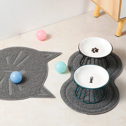 1Pcs Ceramic Cat Food Bowl Wide Safe Pets Water Food Bowls Non Slip Shallow Dish for Kittens